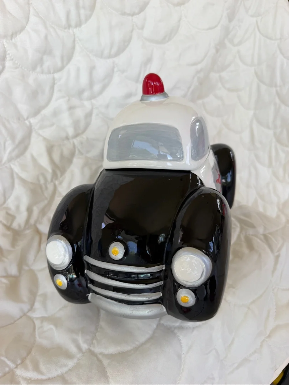Ceramic police car cookie jar / kids storage jar